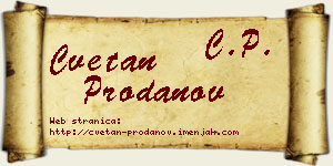 Cvetan Prodanov vizit kartica